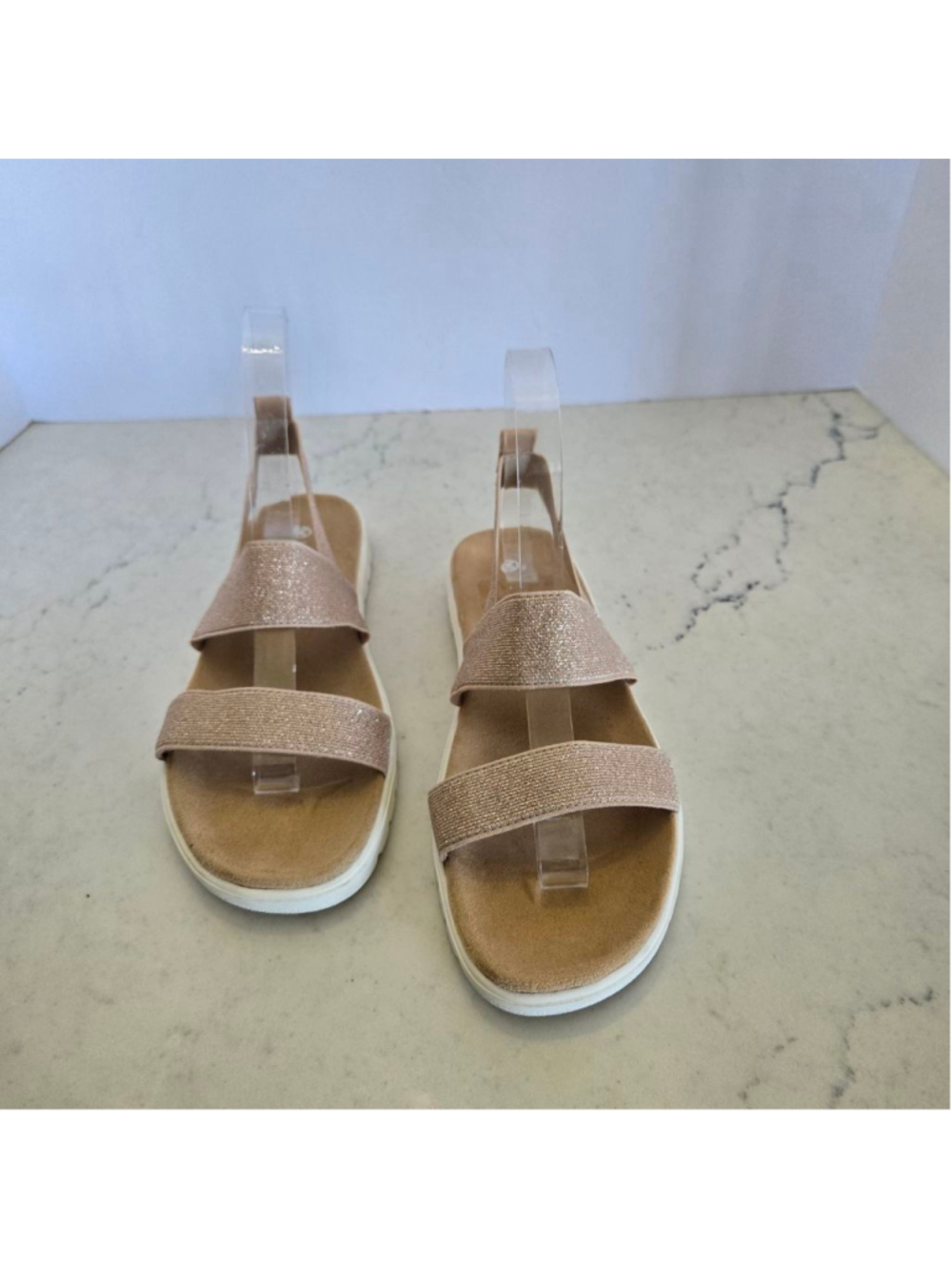 Unbranded Rose Gold White Sandals US Youth Size 4/Women's Size 7
